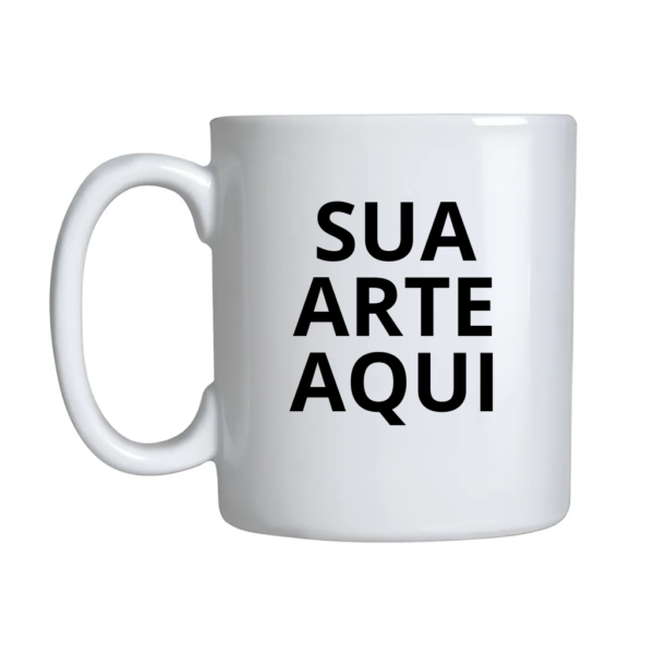 CANECA DE PORCELANA PERSONALIZADA BRANCA LISA 325ML